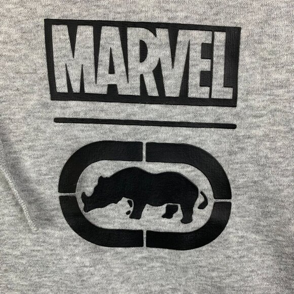 Ecko Marvel Men Sweater XL Gray Heather Hoodie Long Sleeve Avengers Fleece Lined - Picture 4 of 7